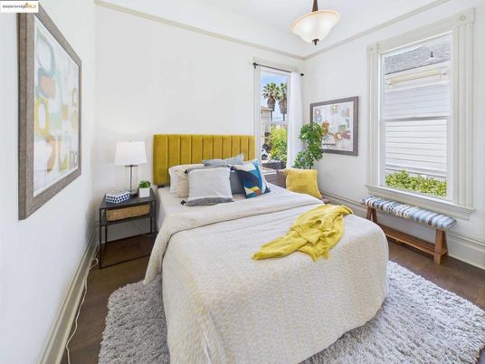 Bedroom, Interior, Pendant Lights, Wood Texture Flooring