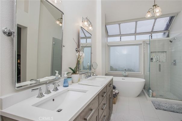 Bathroom, Dual Sink Vanities, Free Standing Baths, Glass Shower, Interior