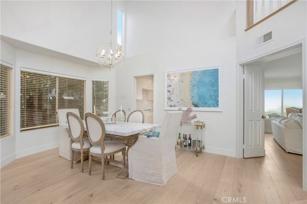 Chandelier, Dining room, Interior, Wood Texture Flooring