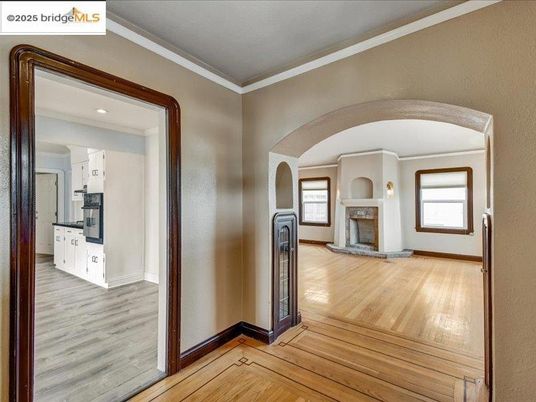 Fireplace, Interior, Recessed Lighting, Wood Texture Flooring