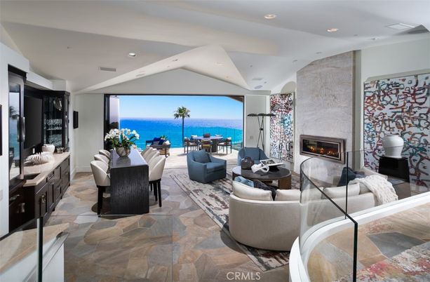 Fireplace, Interior, Living room, Recessed Lighting, Water