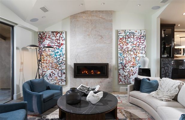 Fireplace, Interior, Living room, Recessed Lighting