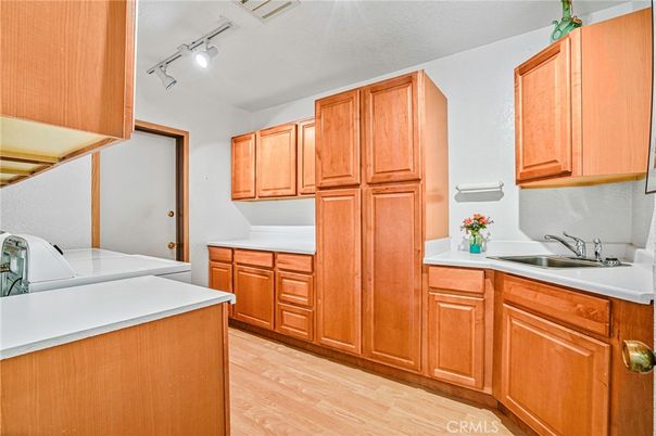 Interior, Kitchen, Washer, Wood Texture Flooring