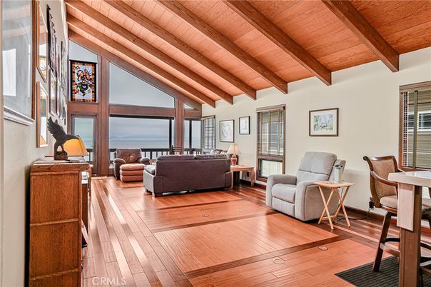 Interior, Living room, Water, Wooden Beams, Wooden Ceilings, Wood Texture Flooring