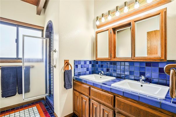 Bathroom, Dual Sink Vanities, Interior, Tile Countertops