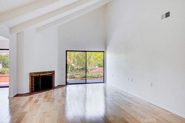 Empty room, Fireplace, Interior, Wood Texture Flooring