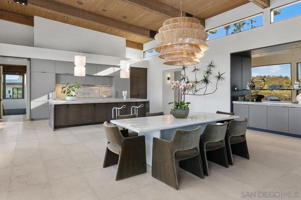 Chandelier, Interior, Kitchen, Pendant Lights, Recessed Lighting, Stainless Steel Appliances, Wooden Beams, Wooden Ceilings