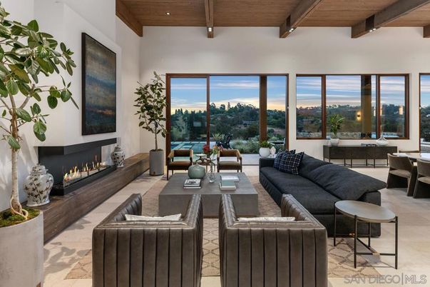 Fireplace, Interior, Living room, Recessed Lighting, Wooden Beams, Wooden Ceilings