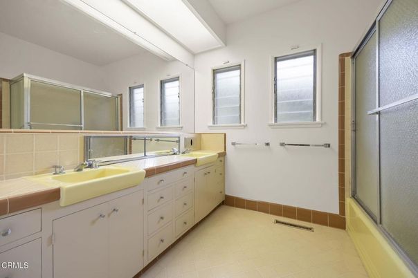 Bathroom, Dual Sink Vanities, Glass Shower, Interior, Tile Countertops