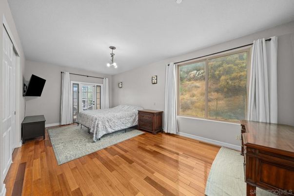 Bedroom, Interior, Pendant Lights, Wood Texture Flooring
