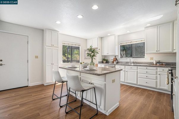 Interior, Kitchen, Recessed Lighting, Wood Texture Flooring