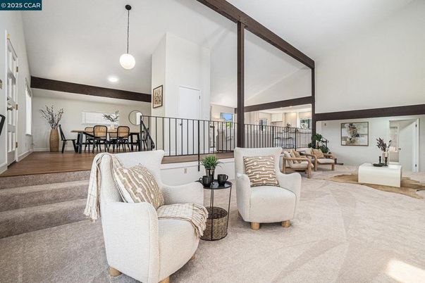 Dining room, Interior, Living room, Pendant Lights, Wood Texture Flooring