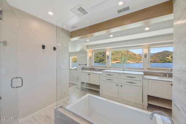 Bathroom, Glass Shower, Interior, Recessed Lighting, Water