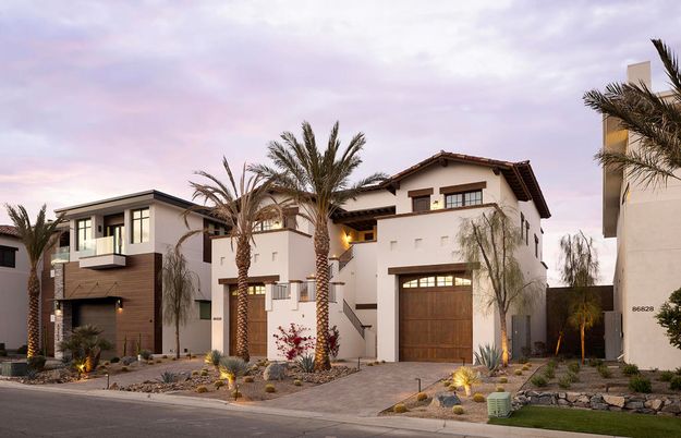 Attached, Exterior, Facade, Spanish Mediterranean