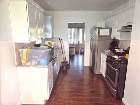 Interior, Kitchen, Stainless Steel Appliances, Wood Texture Flooring