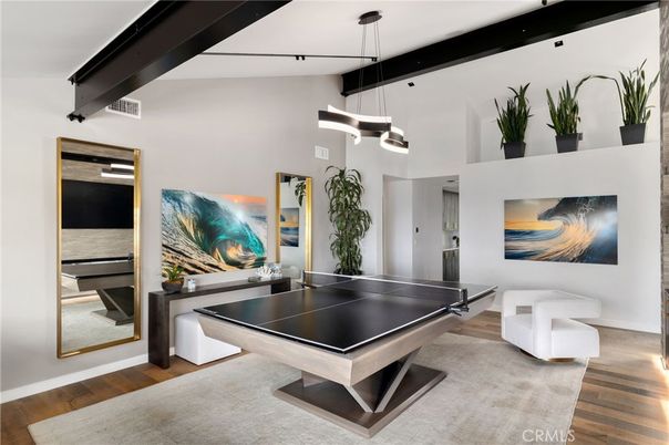 Game Room, Interior, Pendant Lights, Wood Texture Flooring
