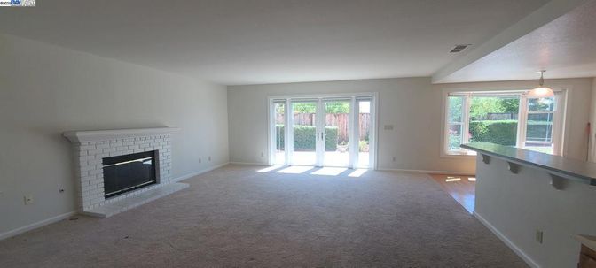 Empty room, Fireplace, Interior, Pendant Lights