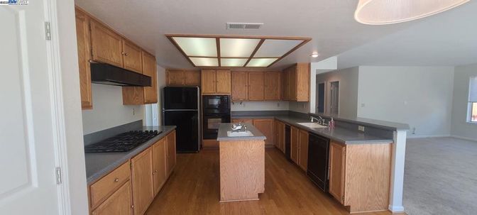 Interior, Kitchen, Recessed Lighting, Wood Texture Flooring