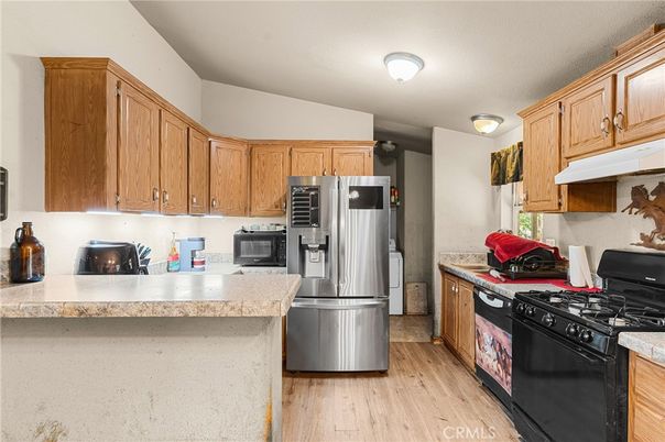 Interior, Kitchen, Stainless Steel Appliances, Wood Texture Flooring