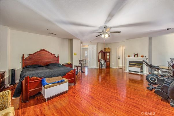 Bedroom, Fireplace, Interior, Wood Texture Flooring