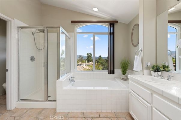 Bathroom, Glass Shower, Interior, Recessed Lighting, Tile Countertops