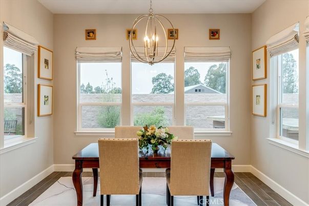 Chandelier, Dining room, Interior, Wood Texture Flooring
