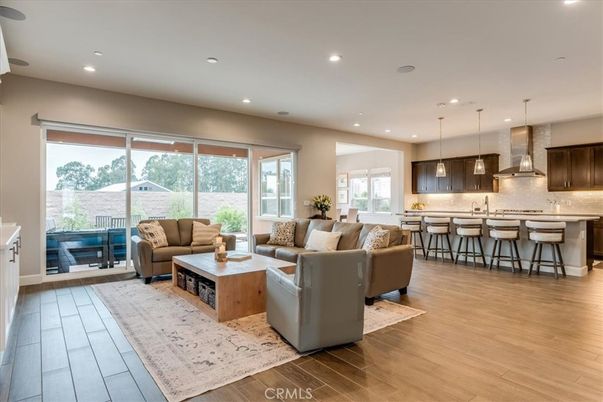 Interior, Kitchen, Living room, Pendant Lights, Recessed Lighting, Wood Texture Flooring