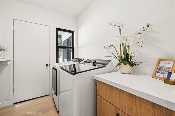 Interior, Washer, Wood Texture Flooring