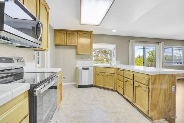 Interior, Kitchen, Recessed Lighting, Tile Countertops