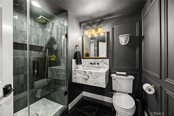 Bathroom, Glass Shower, Interior, Marble