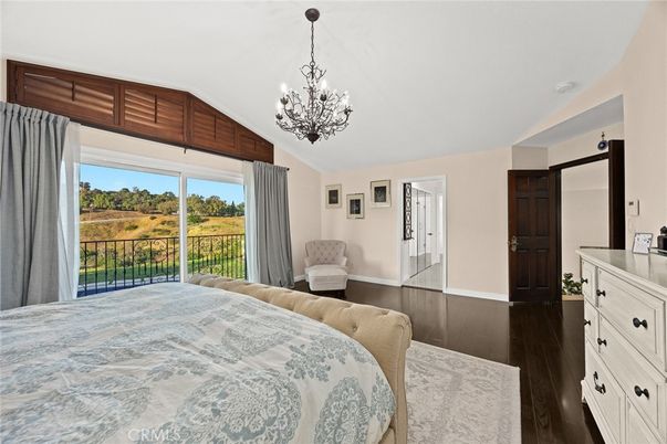 Bedroom, Chandelier, Interior, Wood Texture Flooring