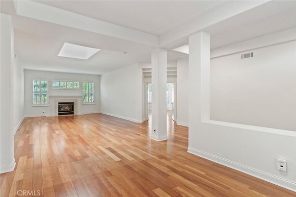 Empty room, Fireplace, Interior, Wood Texture Flooring