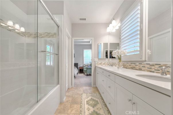 Bathroom, Dual Sink Vanities, Glass Shower, Interior