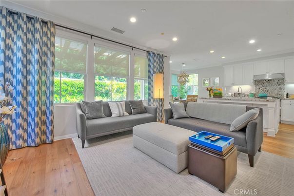Interior, Kitchen, Living room, Pendant Lights, Recessed Lighting, Stainless Steel Appliances, Wood Texture Flooring