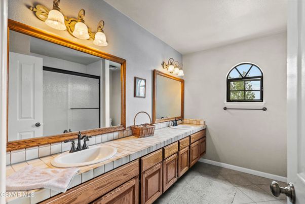 Bathroom, Dual Sink Vanities, Interior, Tile Countertops