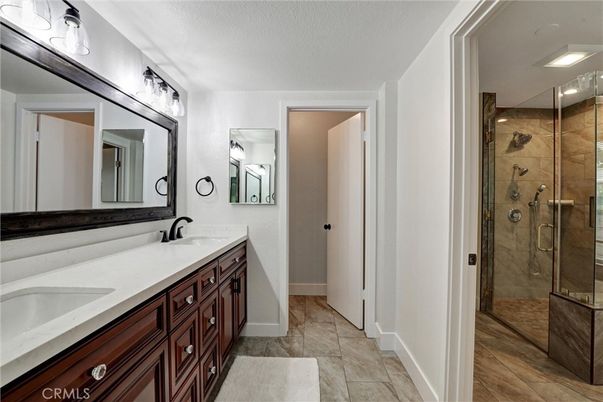 Bathroom, Dual Sink Vanities, Glass Shower, Interior
