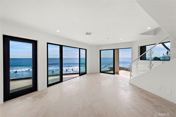 Empty room, Interior, Recessed Lighting, Water, Wood Texture Flooring