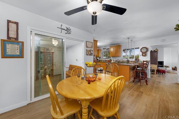 Dining room, Interior, Kitchen, Pendant Lights, Wood Texture Flooring