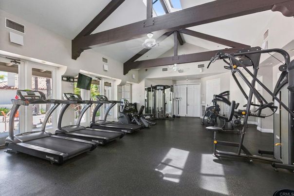Fitness Equipment, Gym, Interior, Wooden Beams