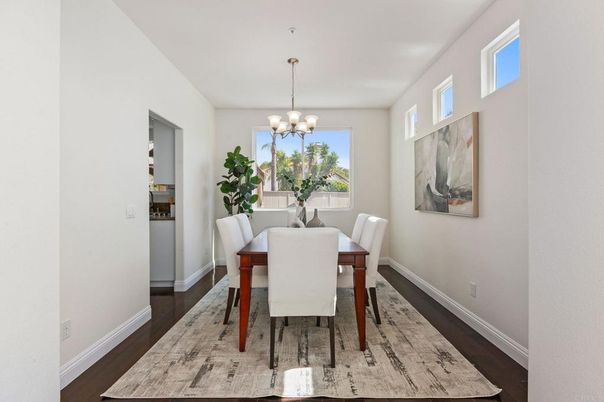 Chandelier, Dining room, Interior, Wood Texture Flooring