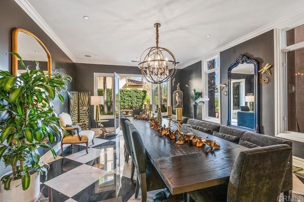 Chandelier, Dining room, Interior, Recessed Lighting