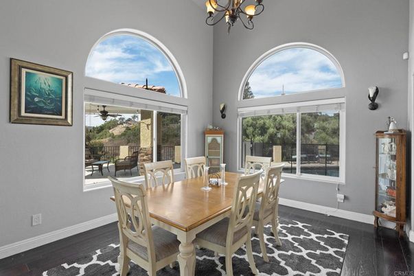 Chandelier, Dining room, Interior, Wood Texture Flooring