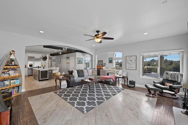 Interior, Kitchen, Living room, Recessed Lighting, Wood Texture Flooring