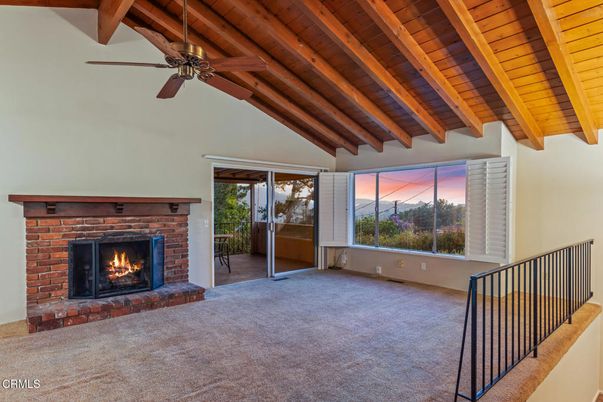 Empty room, Fireplace, Interior, Wooden Beams, Wooden Ceilings
