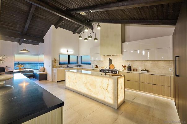 Interior, Kitchen, Pendant Lights, Water, Wooden Beams, Wooden Ceilings