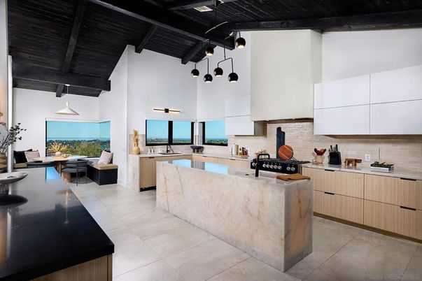 Interior, Kitchen, Pendant Lights, Water, Wooden Beams, Wooden Ceilings