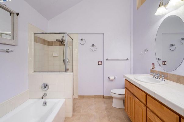Bathroom, Dual Sink Vanities, Glass Shower, Interior, Tile Countertops
