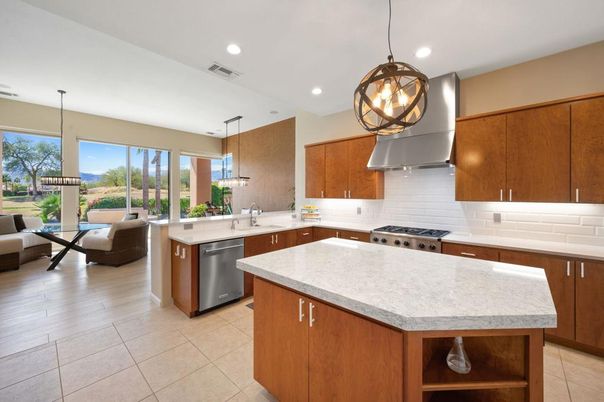Interior, Kitchen, Living room, Pendant Lights, Recessed Lighting, Stainless Steel Appliances, Wood Texture Flooring