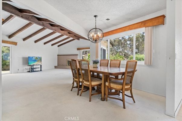 Chandelier, Dining room, Interior, Pendant Lights, Wooden Beams