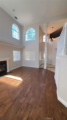 Fireplace, Interior, Recessed Lighting, Wood Texture Flooring